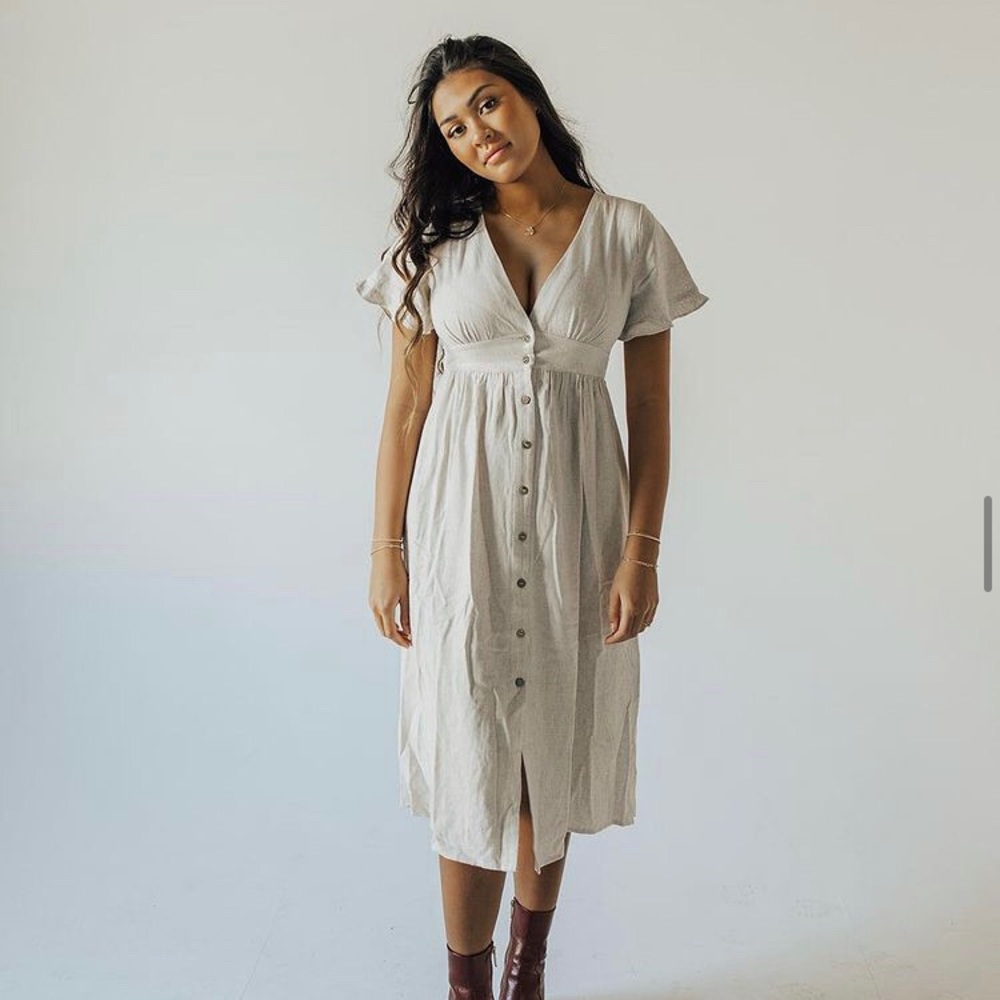 Linen midi dress